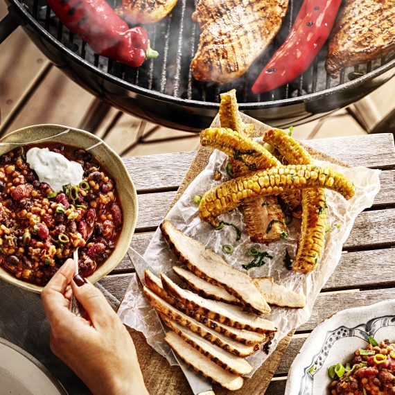 Grillad kycklingfilé med goda tillbehör